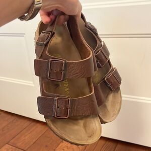 Birkenstock Milano sandals size 38  brown leather
